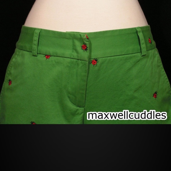 J CREW LADYBUG CRITTER GREEN SHORTS SIZE 0 NWT - Picture 2 of 7